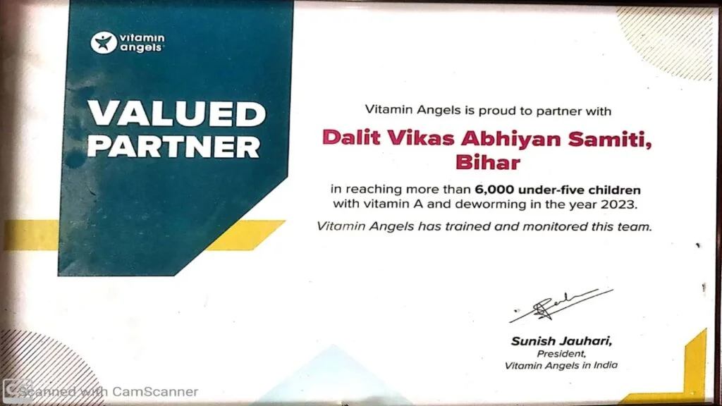 Vitamin Angels Partnership Certificate
